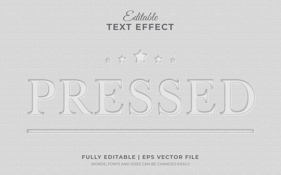 3d editable text effect with letter press templated style