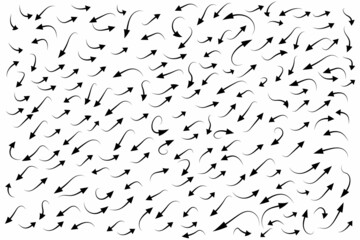 Set of 200 hand-drawn arrow illustration collection