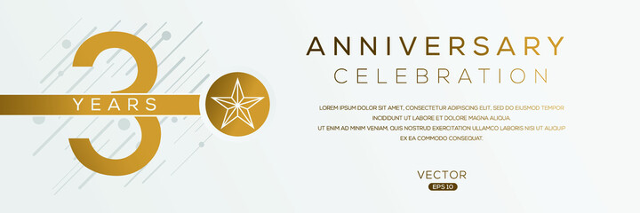 3 years anniversary celebration, Vector illustration.