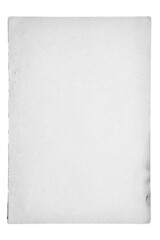 Old kraft grey paper on white isolated background