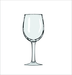 empty wine glass isolated