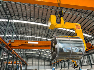 lifting master steel coils for move inside warehouse 