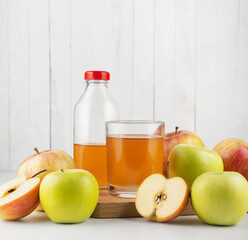 apple juice on white background