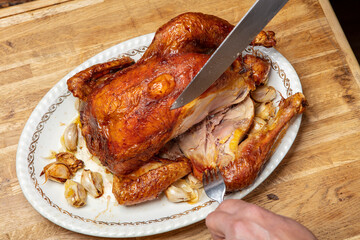 Poulet roti, fermier, 