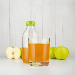 apple juice on white background