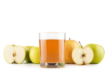 apple juice on white background