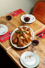 Poulet roti, fermier, 