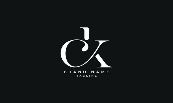 CDK, DK, KD, Abstract initial monogram letter alphabet logo design