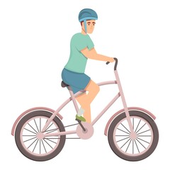Naklejka premium Bicycle marathon runner icon cartoon vector. Bike race. Sport cyclist