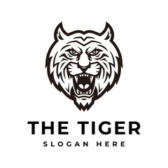 Black Tiger Head Logo Design Template