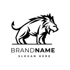 Black Lion Logo Design template