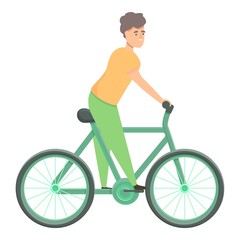 Children bike icon cartoon vector. Sport kid. Cute boy