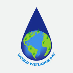 Obraz premium vector illustration for world wetlands day