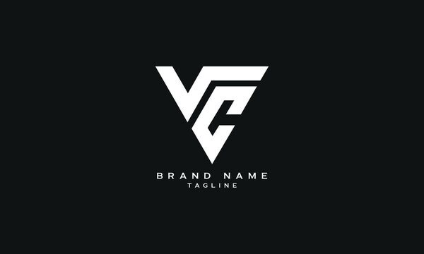 VC, CV, Abstract initial monogram letter alphabet logo design
