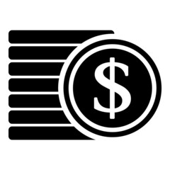 Dollar Flat Icon Isolated On White Background