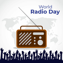 world radio day vector illustration