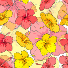 naadloos patroon met tropische bloemen
