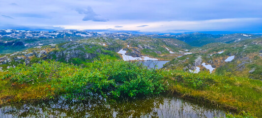Fototapeta na wymiar Stordalen, Norway. Nearby Stordalsvarden 839 MASL