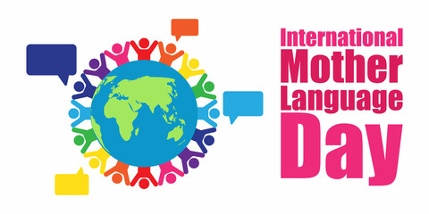 international mother language day vector illustration.