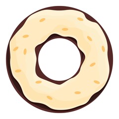 Delicious donut icon cartoon vector. Cream food. Candy icing