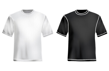Realistic Black White Shirt Mockup Template