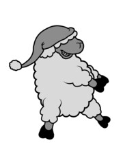 Tanzendes Schaf Schlafmütze 