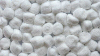 White cotton balls background and texture.