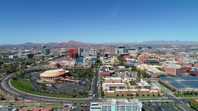 Tempe, Arizona, USA Downtown Drone Skyline Aerial