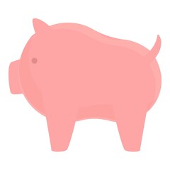 Piggy bank icon cartoon vector. Save money. Pink pig