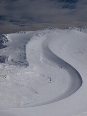 Mountains under snow in the winter