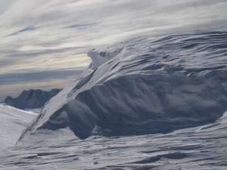 Mountains under snow in the winter