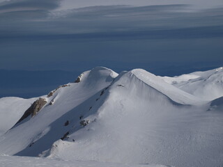 Mountains under snow in the winter