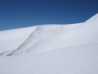Mountains under snow in the winter