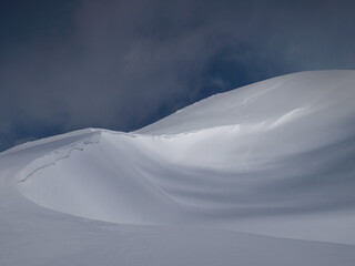 Mountains under snow in the winter