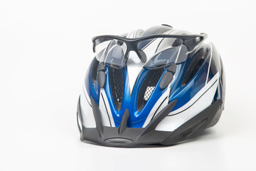 bike transparent glasses on the background of the helmet