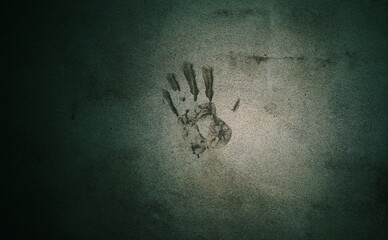men hand images light shadows on wall. textures free wall on cement geometric color background.