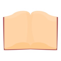 Open book icon cartoon vector. Blank page. School diary