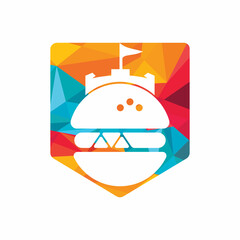 Burger castle vector logo design. Fort burgher logo design.	