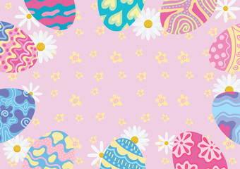 Fototapeta na wymiar colorful happy easter day card and banner design 