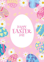 colorful happy easter day card and banner design 