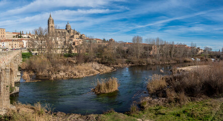 Fototapeta na wymiar General view of the medieval city of Salamanca