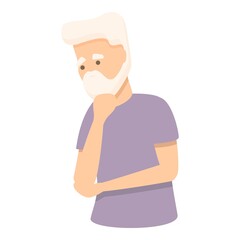 Senior man memory icon cartoon vector. Loss memory. Alzheimer dementia