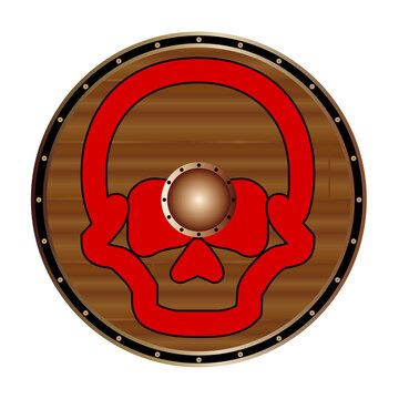 Round Viking Skull Shield