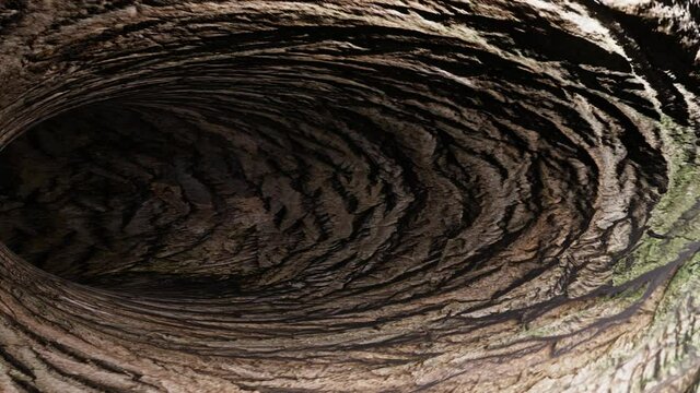 Animation abstract Dark Hole black, hollowed out in rock