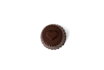 Chocolate candy isolated on white background.