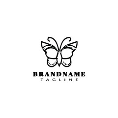 shape butterfly logo cartoon icon design template black isolated vector illustration