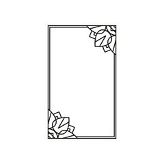 Frame with a pattern. Simple linear vector illustration on a white background