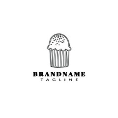 cupcake logo cartoon icon design flat black isolated vector illustration