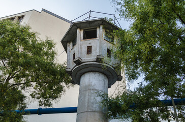Berlin Wall watchtower BT-6 near Potsdamer Platz. The GDR Grenzwachturm, DDR Watch Tower...