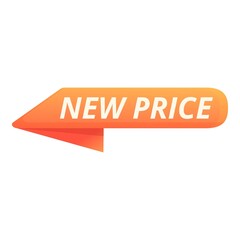 New price mark icon cartoon vector. Tag label. Sale offer